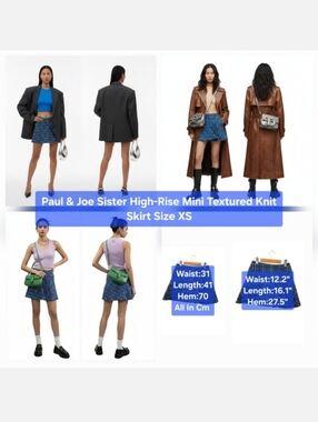 Paul & Joe Sister High-Rise Mini Textured Knit Skirt Size XS